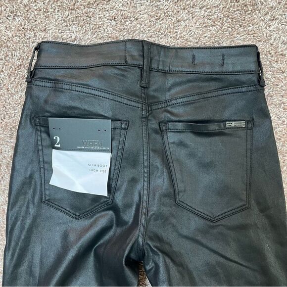 WHBM Coated Slim Bootcut High Rise Jeans - Picture 12 of 16